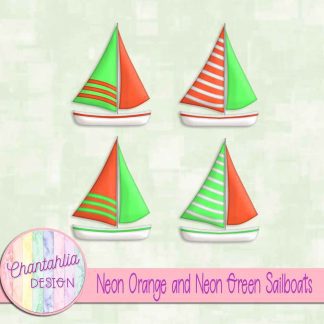 Free neon orange and neon green sailboats