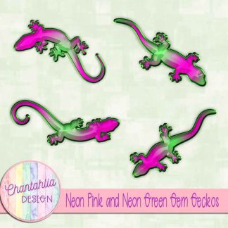 Free neon pink and neon green gem geckos