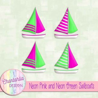 Free neon pink and neon green sailboats