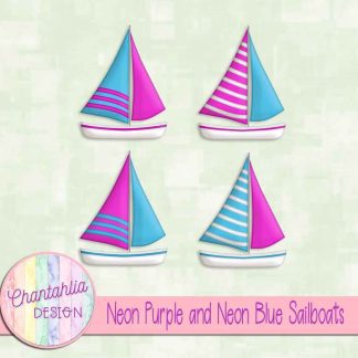 Free neon purple and neon blue sailboats