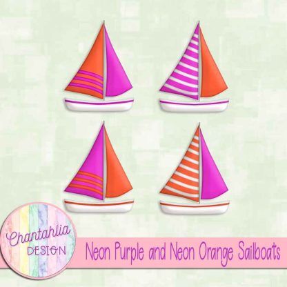 Free neon purple and neon orange sailboats