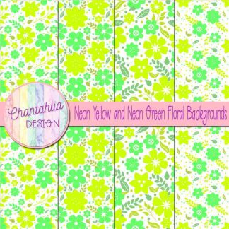 Free neon yellow and neon green floral backgrounds