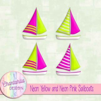 Free neon yellow and neon pink sailboats