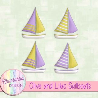 Free olive and lilac sailboats