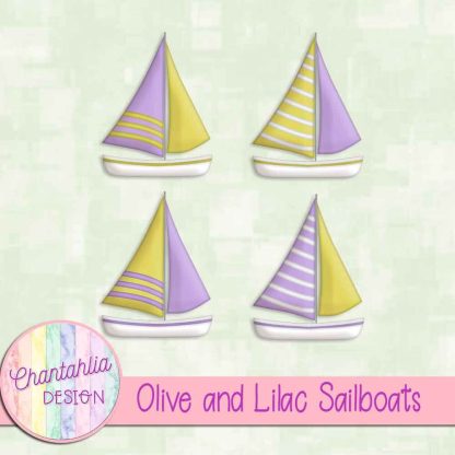 Free olive and lilac sailboats