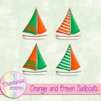 Free orange and green sailboats