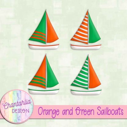 Free orange and green sailboats