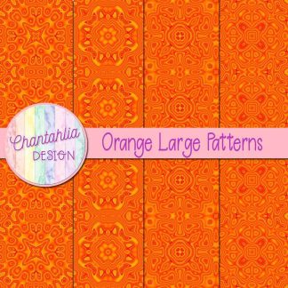 Free orange large patterns digital papers