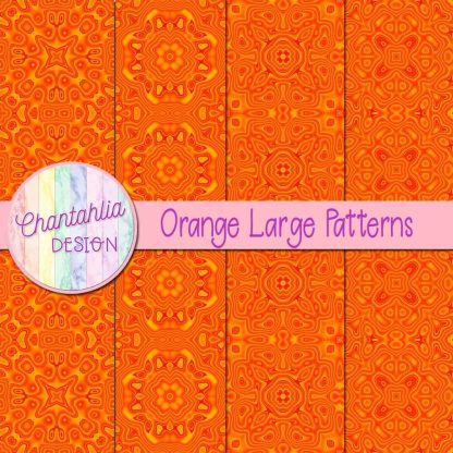 Free orange large patterns digital papers