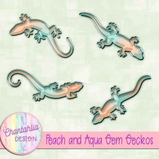 Free peach and aqua gem geckos