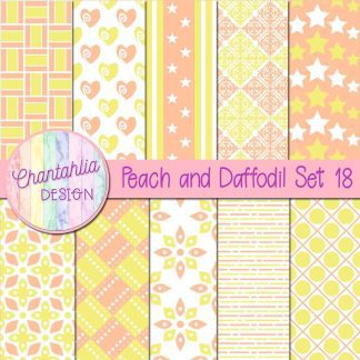 Free peach and daffodil digital papers set 18