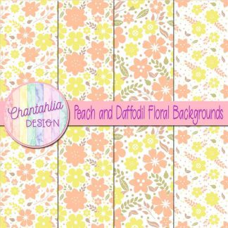 Free peach and daffodil floral backgrounds