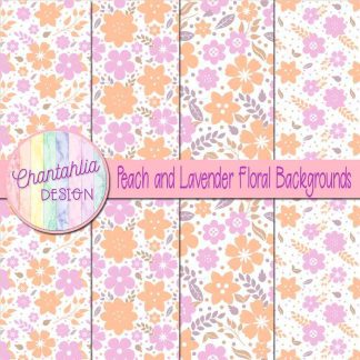 Free peach and lavender floral backgrounds
