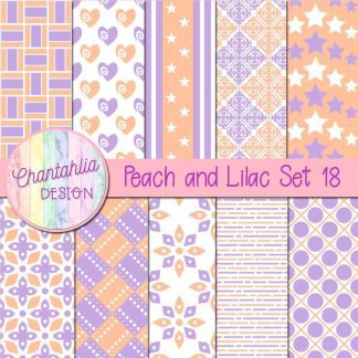 Free peach and lilac digital papers set 18