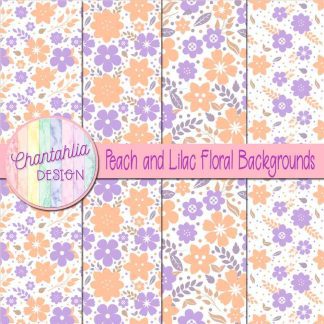 Free peach and lilac floral backgrounds