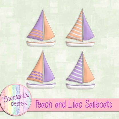 Free peach and lilac sailboats