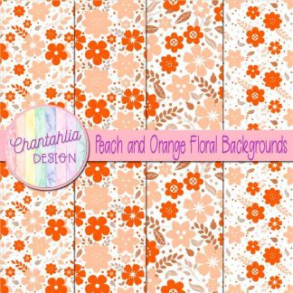 Free peach and orange floral backgrounds