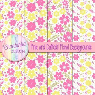 Free pink and daffodil floral backgrounds