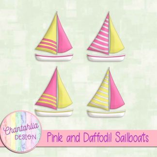 Free pink and daffodil sailboats