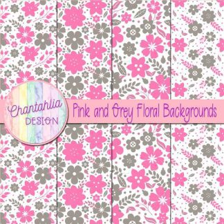 Free pink and grey floral backgrounds