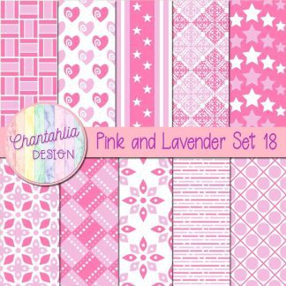Free pink and lavender digital papers set 18