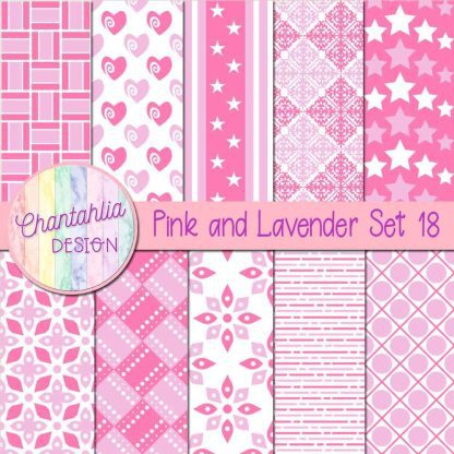 Free pink and lavender digital papers set 18