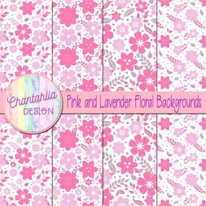 Free pink and lavender floral backgrounds