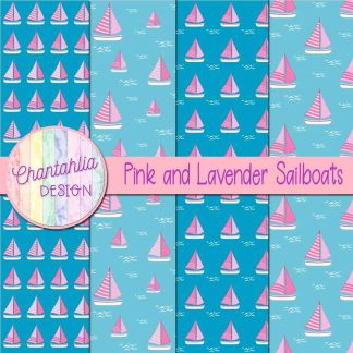 Free pink and lavender sailboats digital papers