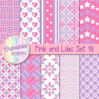 Free pink and lilac digital papers set 18