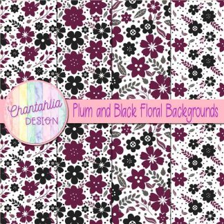 Free plum and black floral backgrounds
