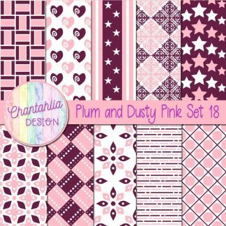 Free plum and dusty pink digital papers set 18