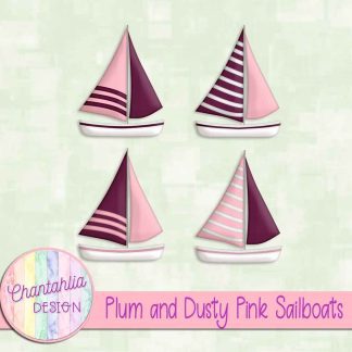Free plum and dusty pink sailboats