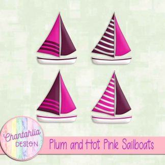 Free plum and hot pink sailboats