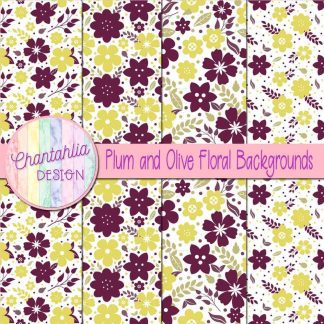 Free plum and olive floral backgrounds