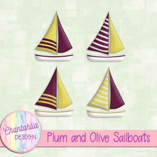 Free plum and olive sailboats