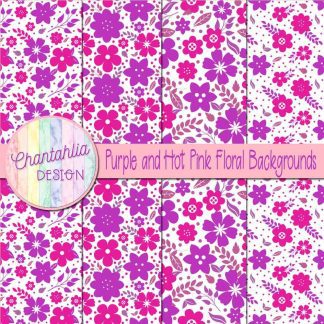 Free purple and hot pink floral backgrounds