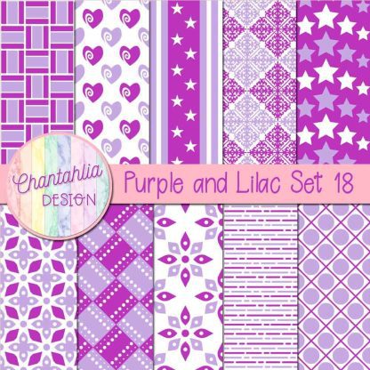 Free purple and lilac digital papers set 18