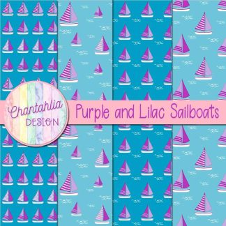 Free purple and lilac sailboats digital papers