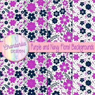 Free purple and navy floral backgrounds