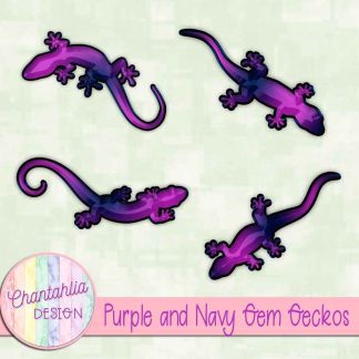 Free purple and navy gem geckos