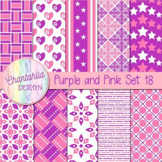 Free purple and pink digital papers set 18
