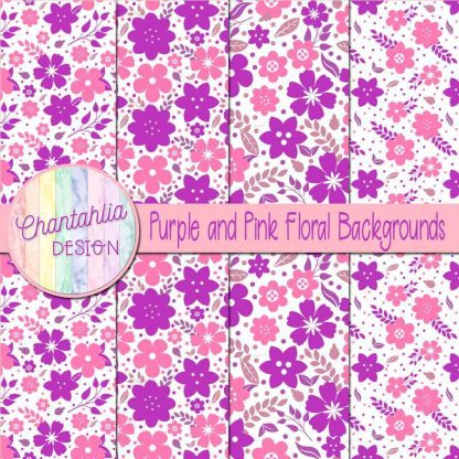 Free purple and pink floral backgrounds
