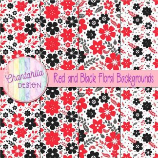 Free red and black floral backgrounds