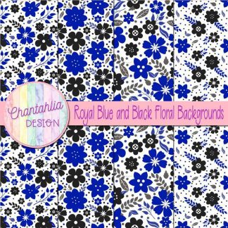 Free royal blue and black floral backgrounds