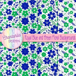 Free royal blue and green floral backgrounds