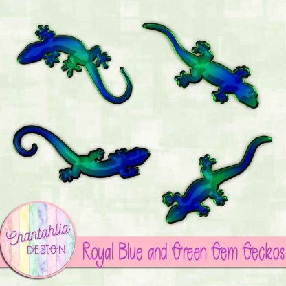 Free royal blue and green gem geckos