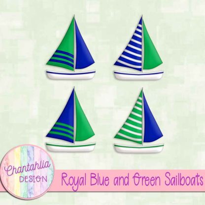 Free royal blue and green sailboats