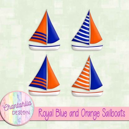 Free royal blue and orange sailboats