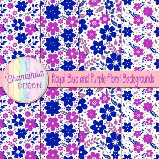 Free royal blue and purple floral backgrounds