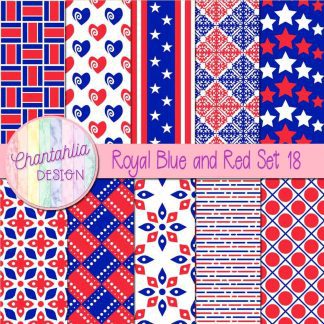 Free royal blue and red digital papers set 18